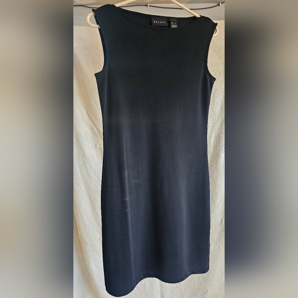 Axcess Black Boatneck Sheath Dress, Size Small